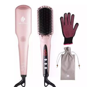 MiroPure S102 MCH Heating Dual Ionic Straightener Heat Brush Hair Tool - Pink